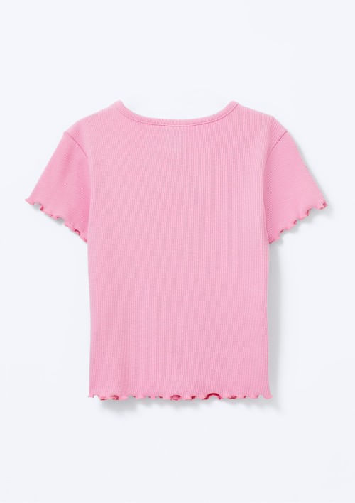 Foto do produto: Blusa Manga Curta Infantil Menina Em Ribana - Rosa