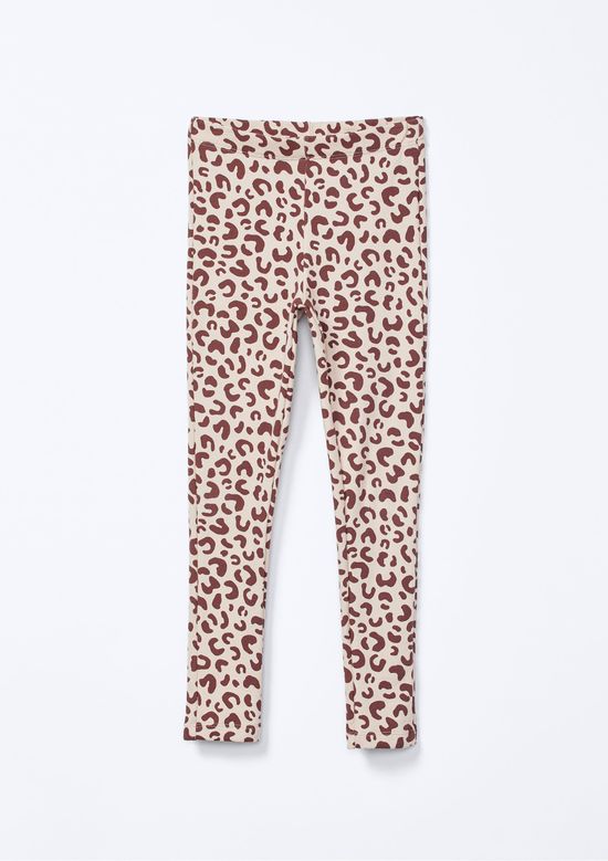 Foto do produto: Calça Legging Infantil Menina Estampada Em Ribana - Nude