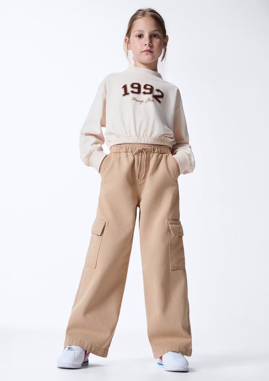 Foto do produto: Calça Infantil Menina Bolso Cargo em Sarja - Bege