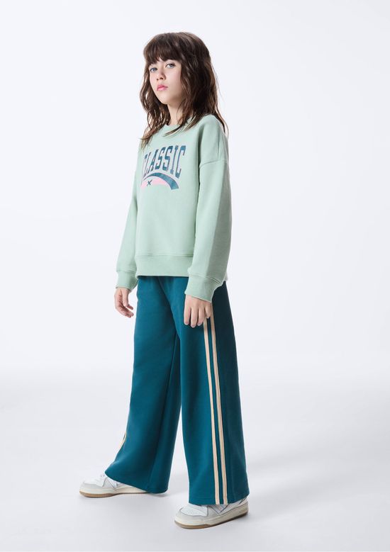 Foto do produto: Calça Wide Leg Infantil Menina Em Moletom - Verde