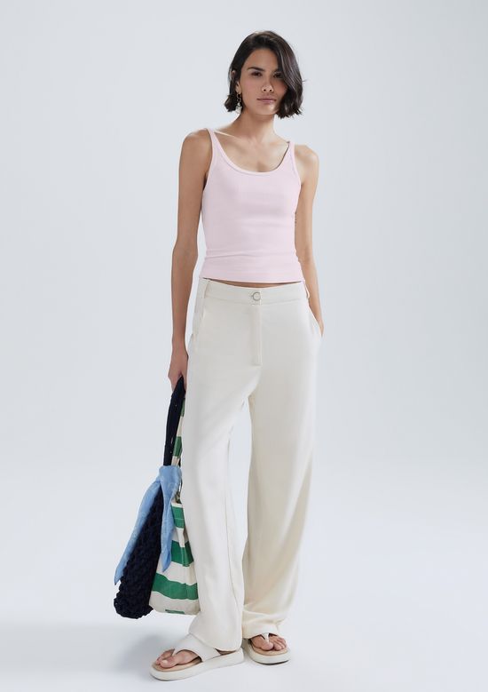 Foto do produto: Regata Feminina Decote U Em Ribana - Rosa