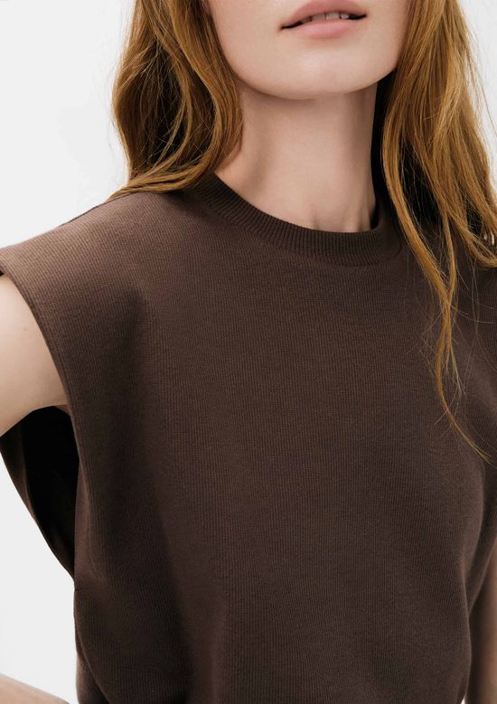 Foto do produto: Regata Muscle Feminina Em Ribana - Marrom