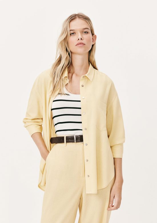 Foto do produto: Camisa Feminina Manga Longa Oversized - Amarelo