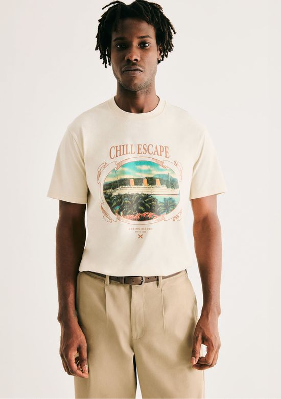 Foto do produto: Camiseta Masculina Comfort Super Cotton Estampada - Bege