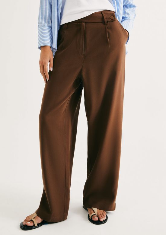 Foto do produto: Calça Feminina Reta Cintura Alta Peach Touch - Marrom