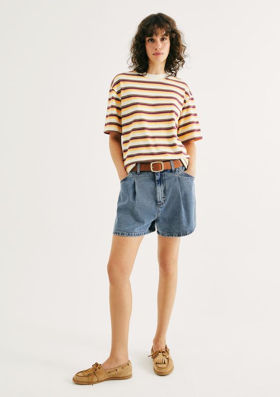 Foto do produto: Shorts Feminino Evasê Em Jeans - Azul