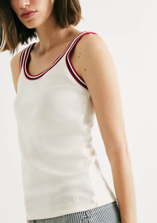 Foto do produto: Regata Feminina Slim Em Ribana - Creme