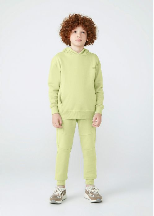 Blusão Infantil Menino Comfort Com Capuz - Verde Claro
