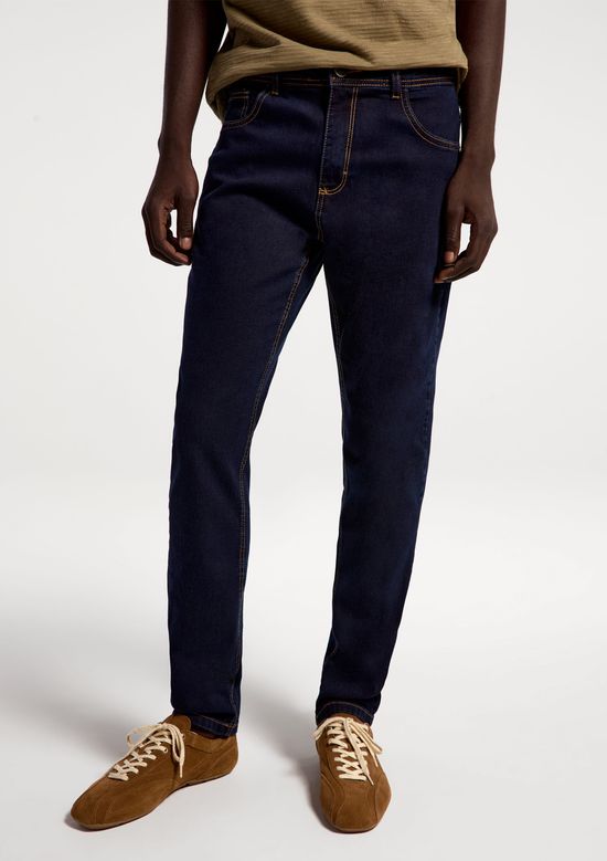 Foto do produto: Calça Jeans Básica Masculina Slim Com Elastano - Azul