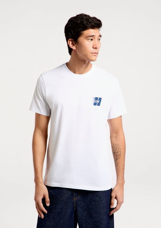 Foto do produto: Camiseta Masculina Manga Curta Com Estampa - Branco