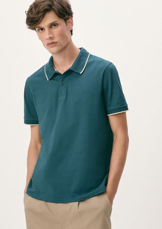 Foto do produto: Camisa Polo Básica Masculina Super Cotton Com Bordado - Verde