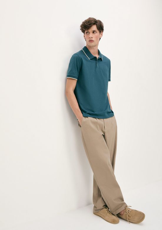 Foto do produto: Camisa Polo Básica Masculina Super Cotton Com Bordado - Verde