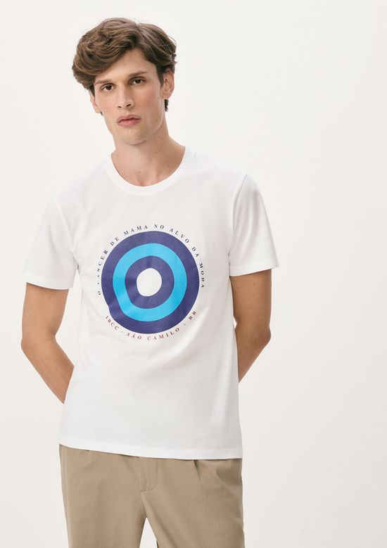 Foto do produto: Camiseta Unissex Manga Curta Câncer De Mama - Branco