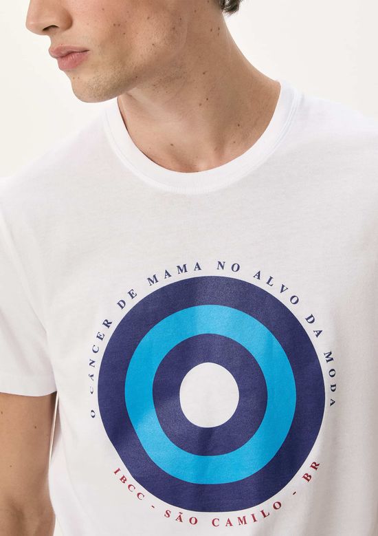 Foto do produto: Camiseta Unissex Manga Curta Câncer De Mama - Branco