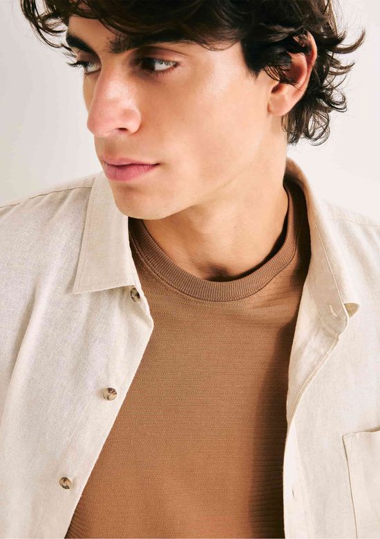 Foto do produto: Camiseta Masculina Regular Texturizada - Marrom