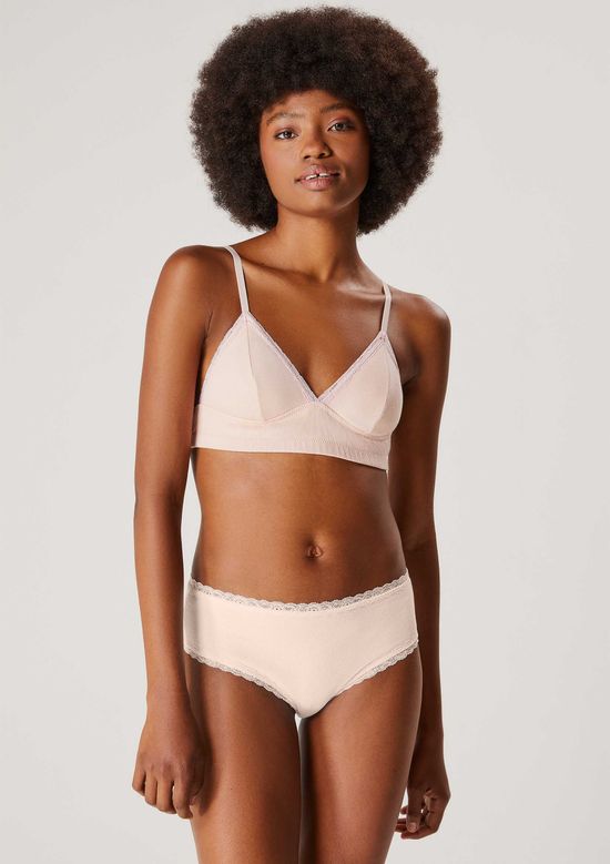 Foto do produto: Sutiã Triângulo Bojo Removível Em Ribana - Rosa