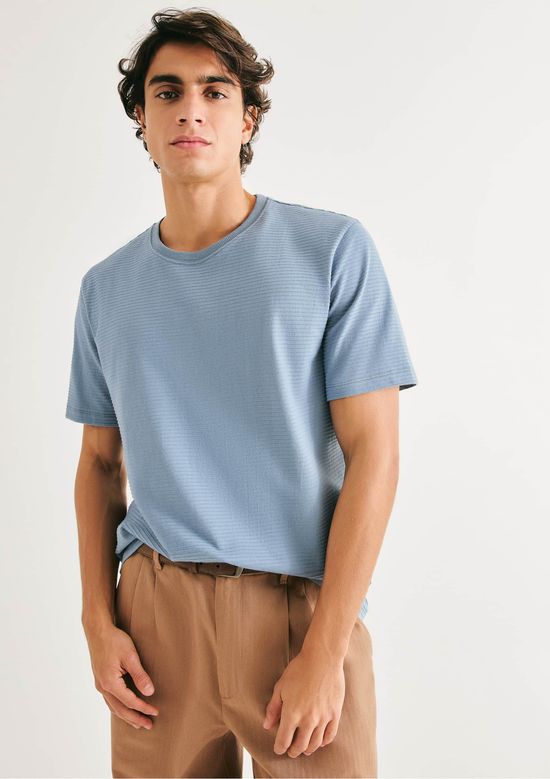 Foto do produto: Camiseta Masculina Regular Texturizada - Azul