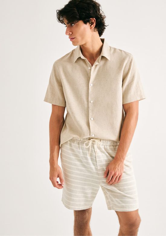 Foto do produto: Bermuda Masculina Jogger Rústica Listrada - Caqui