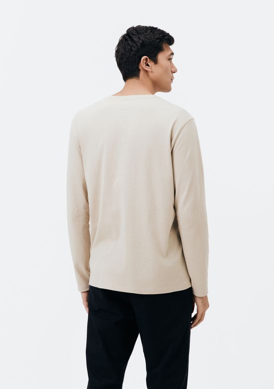 Foto do produto: Camiseta Básica Masculina Manga Longa Gola V World - Bege