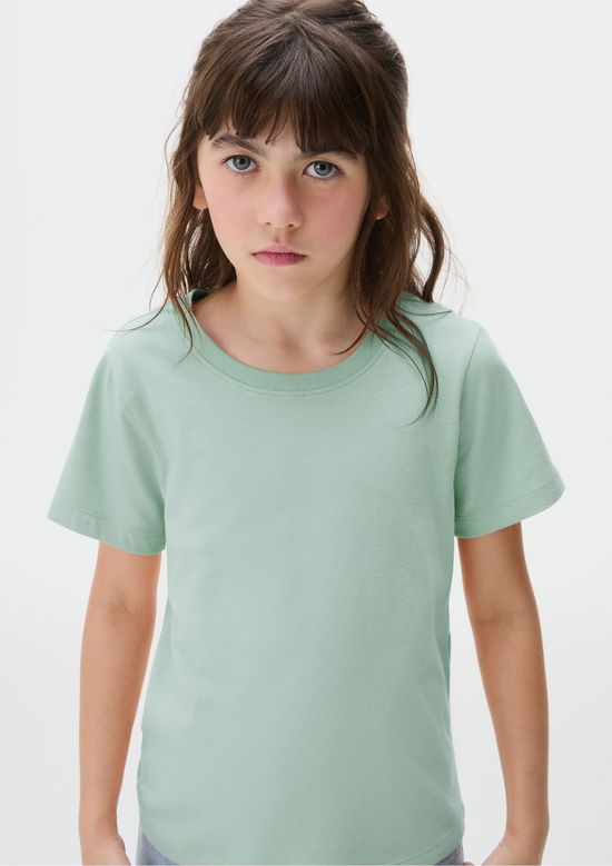 Foto do produto: Blusa Manga Curta Infantil Menina Em Malha - Verde