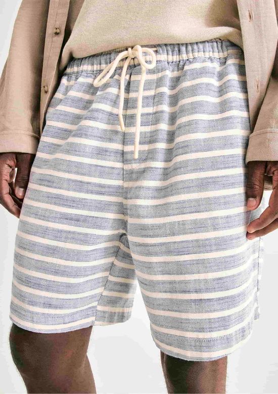 Foto do produto: Bermuda Masculina Jogger Rústica Listrada - Azul