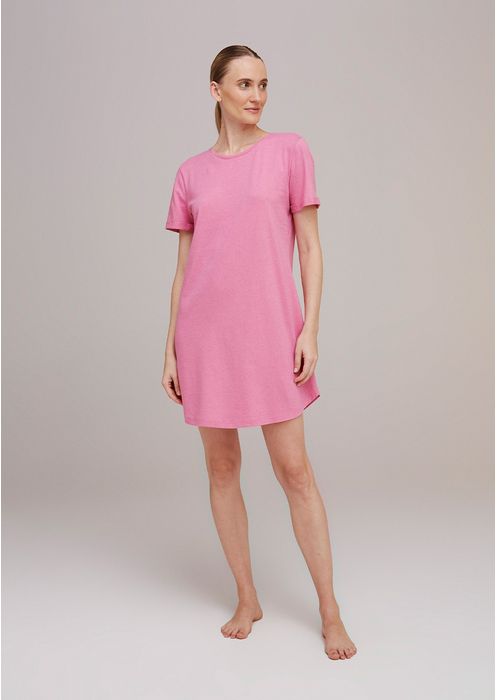 Camisola Curta Em Modelagem T-shirt - Rosa Chiclete