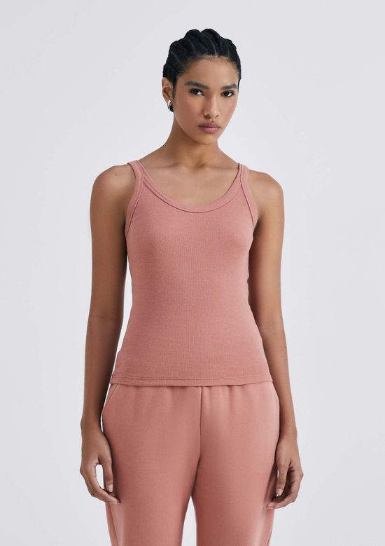 Foto do produto: Regata Básica Feminina Slim Rib - Marsala