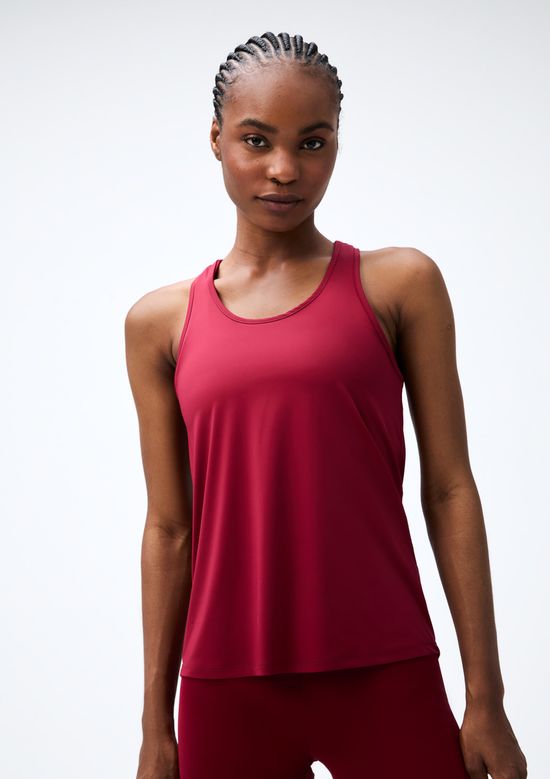 Foto do produto: Regata Esportiva Feminina Nadador Proteção UV - Vermelho