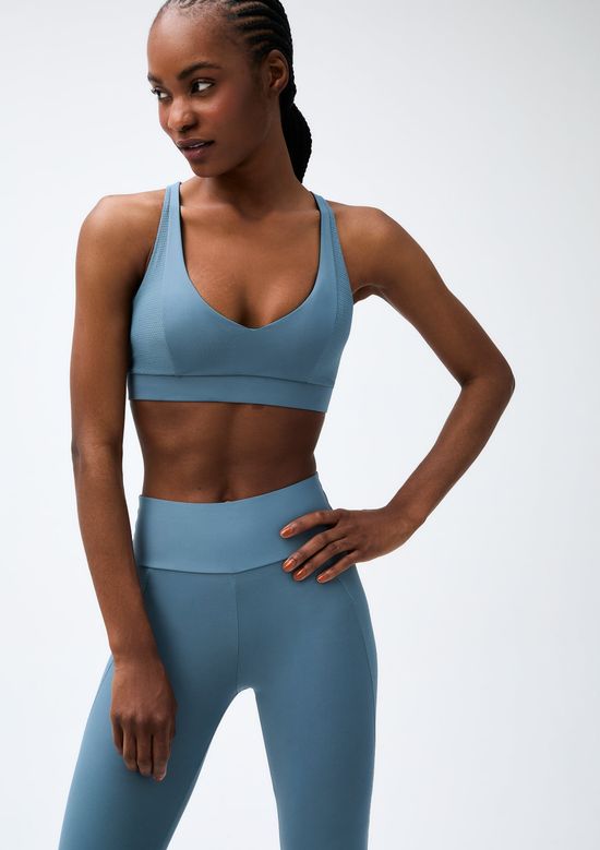 Foto do produto: Top Esportivo Decote V - Azul