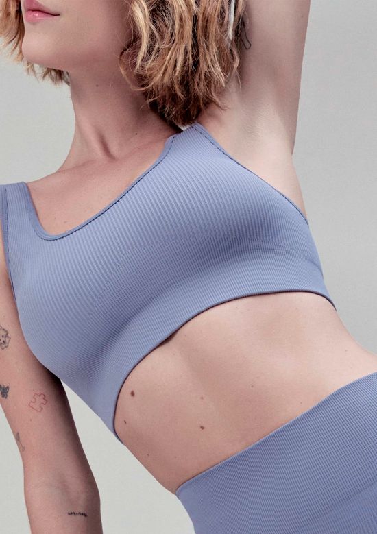 Foto do produto: Top Esportivo Canelado Sem Costura - Roxo