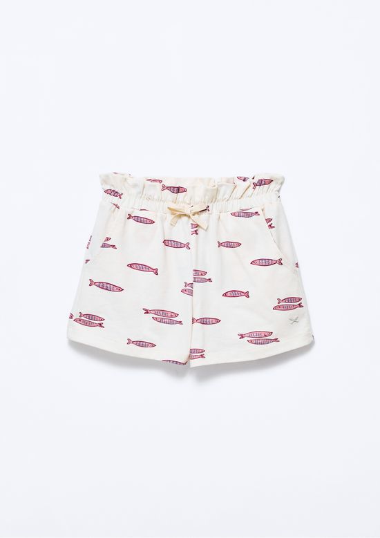 Foto do produto: Shorts Básico Infantil Menina Clochard Estampado - Creme