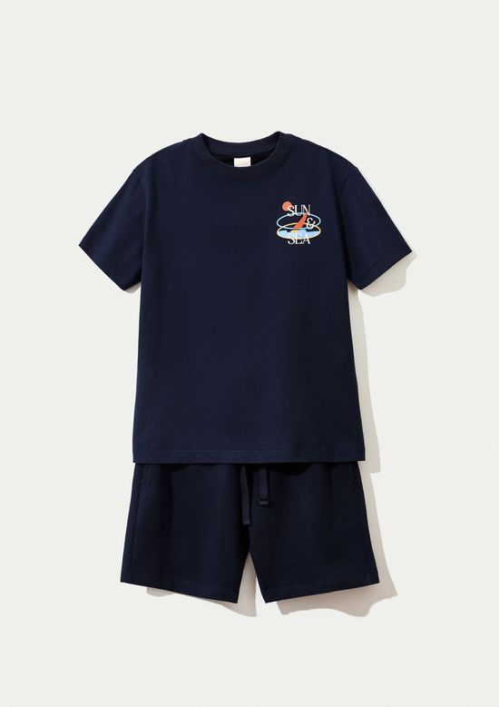 Foto do produto: Conjunto Infantil Menino Oversized Estampado - Azul