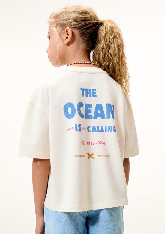 Foto do produto: Blusa Infantil Menina Oversized Estampada - Off white