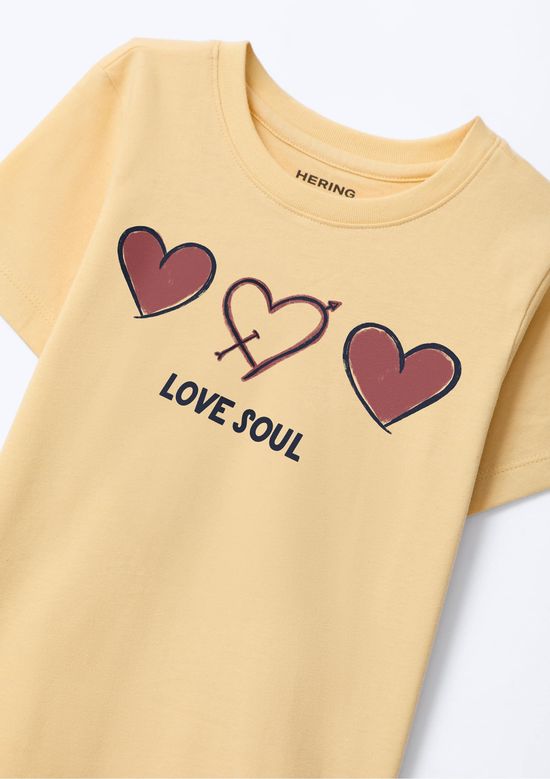 Foto do produto: Blusa Infantil Menina Manga Curta Com Estampa - Amarelo
