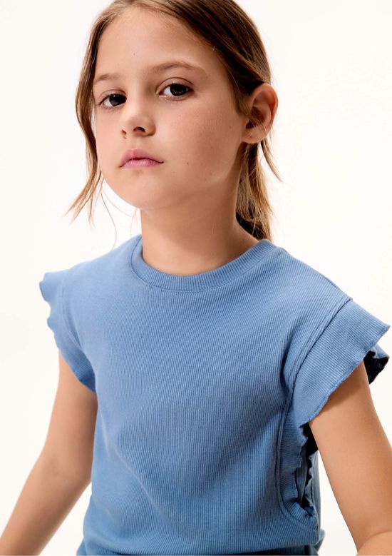 Foto do produto: Blusa Infantil Menina Em Ribana - Azul