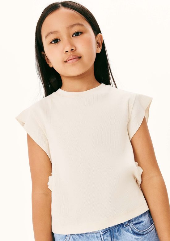 Foto do produto: Blusa Infantil Menina Em Ribana - Off white