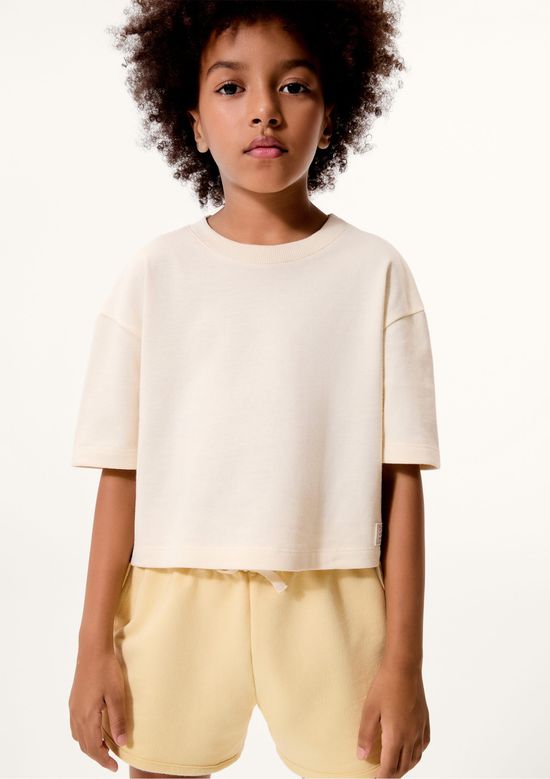 Foto do produto: Shorts Infantil Menina Moletom Runner - Amarelo