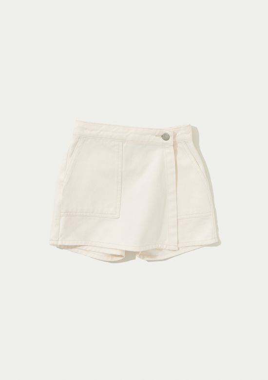Foto do produto: Shorts Saia Infantil Em Sarja - Natural