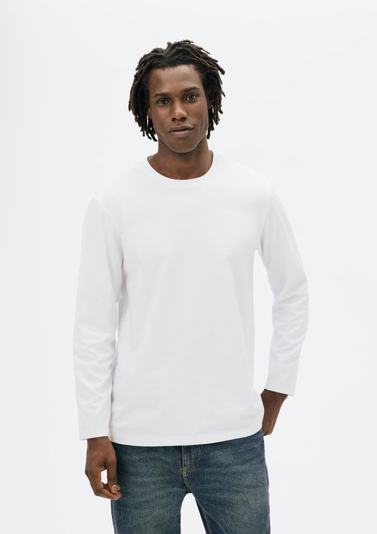 Foto do produto: Camiseta Básica Masculina Manga Longa Super Cotton - Branco