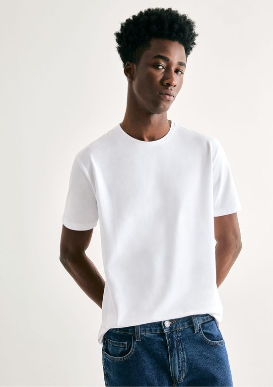 Foto do produto: Camiseta Básica Masculina Manga Curta Slim - Branco