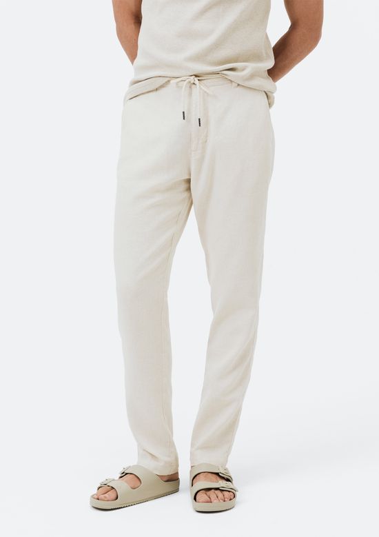 Foto do produto: Calça Masculina Reta Em Viscolinho - Bege