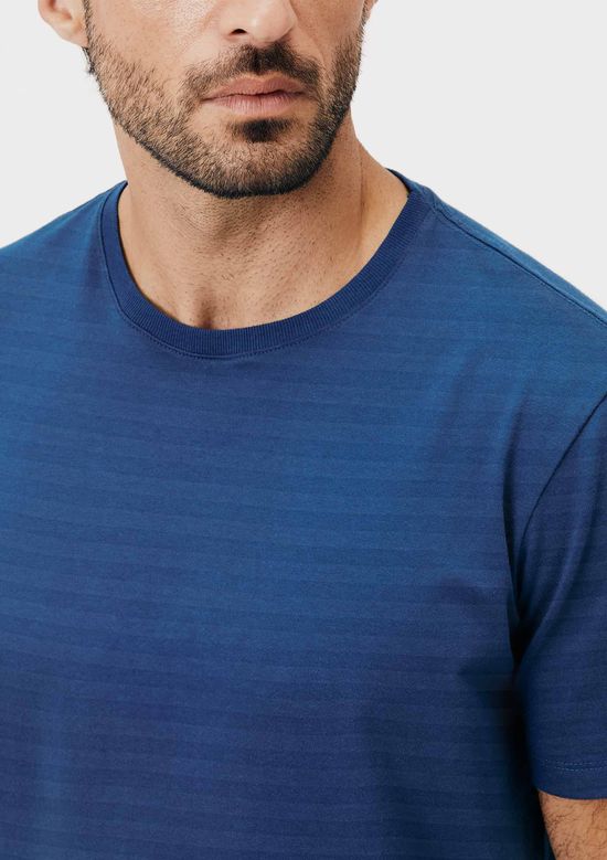 Foto do produto: Camiseta Masculina Manga Curta Em Malha Texturizada - Azul
