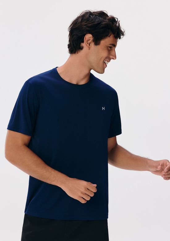 Foto do produto: Camiseta Esportiva Masculina Manga Curta Com Refletivo Easy Care - Azul