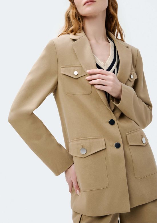 Foto do produto: Blazer Feminino Com Bolsos - Bege