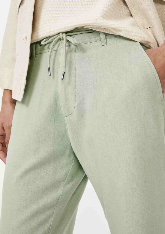 Foto do produto: Calça Masculina Reta Em Linho - Verde