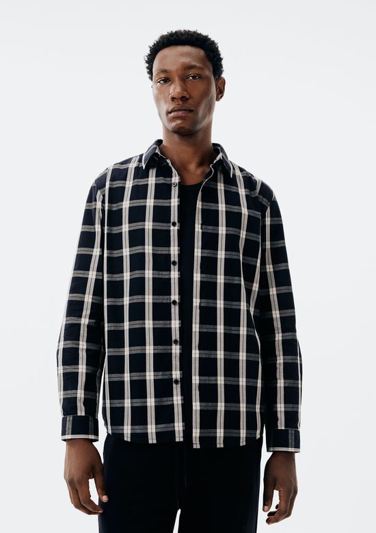 Foto do produto: Camisa Masculina Manga Longa Xadrez - Preto