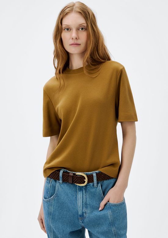 Foto do produto: Camiseta Básica Feminina Manga Curta Mid - Marrom