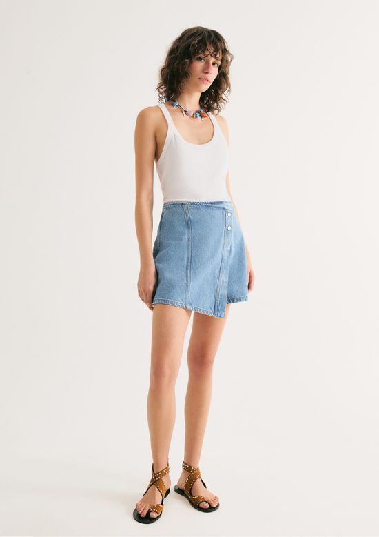 Foto do produto: Shorts Saia Jeans Cintura Média - Azul