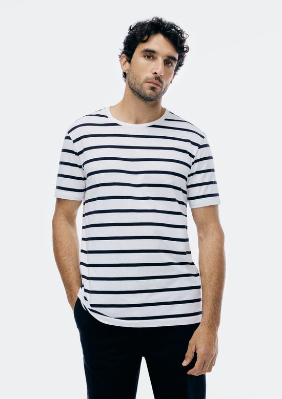 Foto do produto: Camiseta Básica Masculina Mar Em Algodão Peruano - Off white
