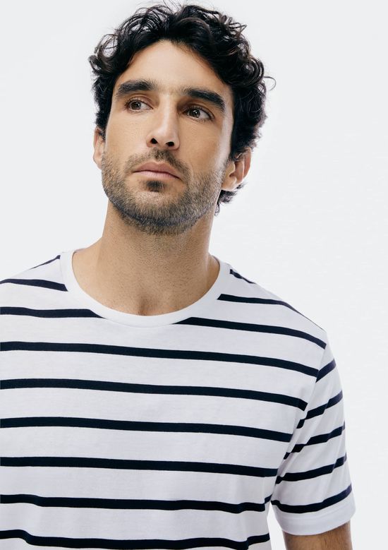 Foto do produto: Camiseta Básica Masculina Mar Em Algodão Peruano - Off white